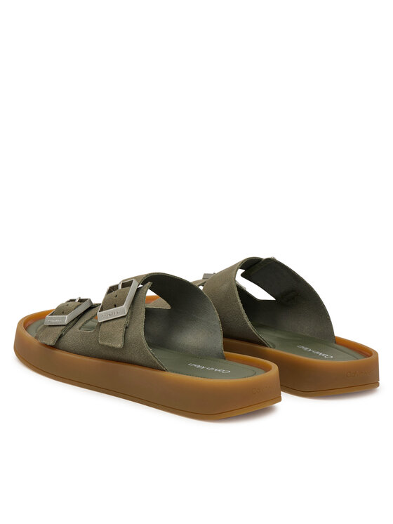 Calvin Klein Calvin Klein Plätud Ergon Double Bar Sandal Su HM0HM02094 Roheline