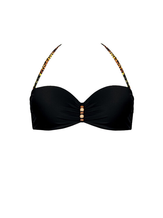Miss Lou Miss Lou Bikini pezzo sopra Lana Safari Fashion G-ML040 Nero