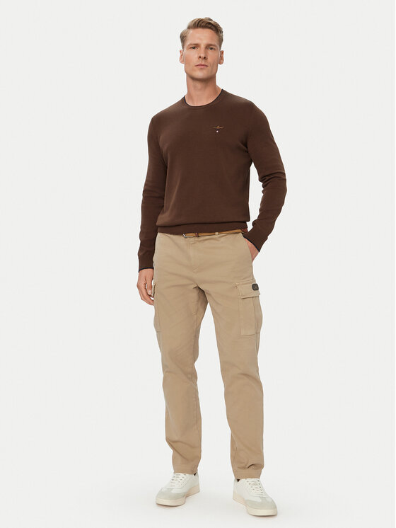Aeronautica Militare Aeronautica Militare Pulover 262MA1631UL00506 Rjava Regular Fit