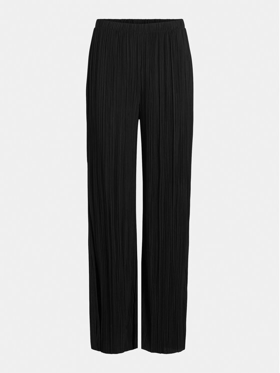 Vila Vila Kalhoty z materiálu Plisa 14089681 Černá Regular Fit