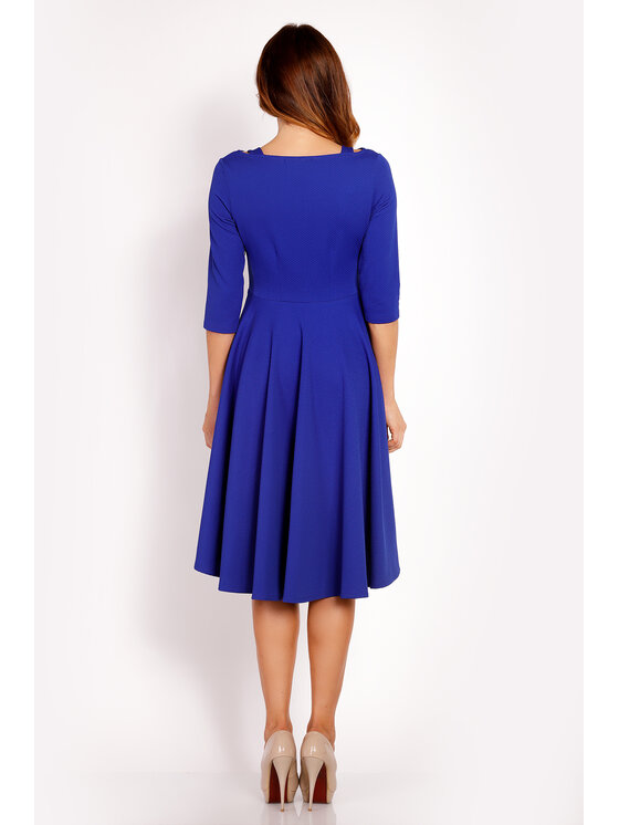 Awama Awama Koktejlové šaty L004 Modrá Basic Fit