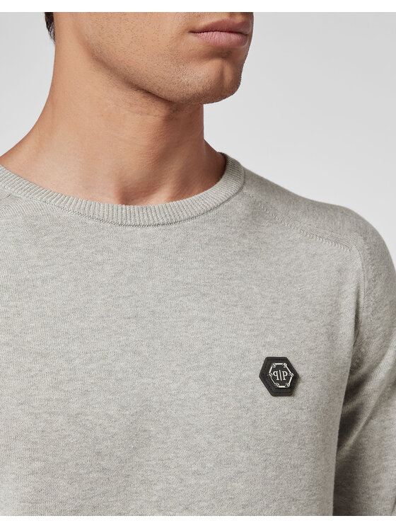 PHILIPP PLEIN PHILIPP PLEIN Sweter 10417 Beżowy Regular Fit