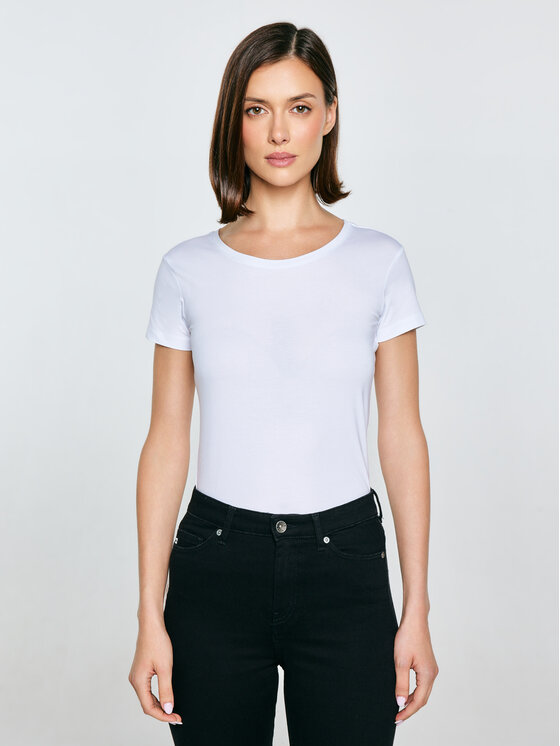 BIG STAR BIG STAR T-Shirt SUPICLASSICA Biały Slim Fit