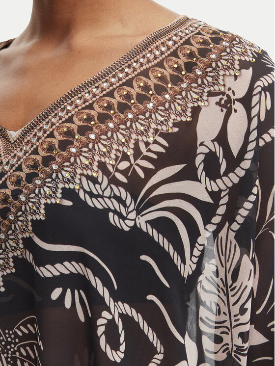 Iconique Iconique Poncho Fuego IC26-123 Schwarz Relaxed Fit