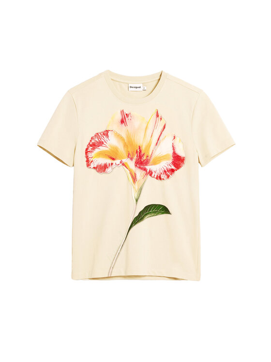 Desigual Desigual T-shirt Estocolmo 26SWTK03 Bež Regular Fit