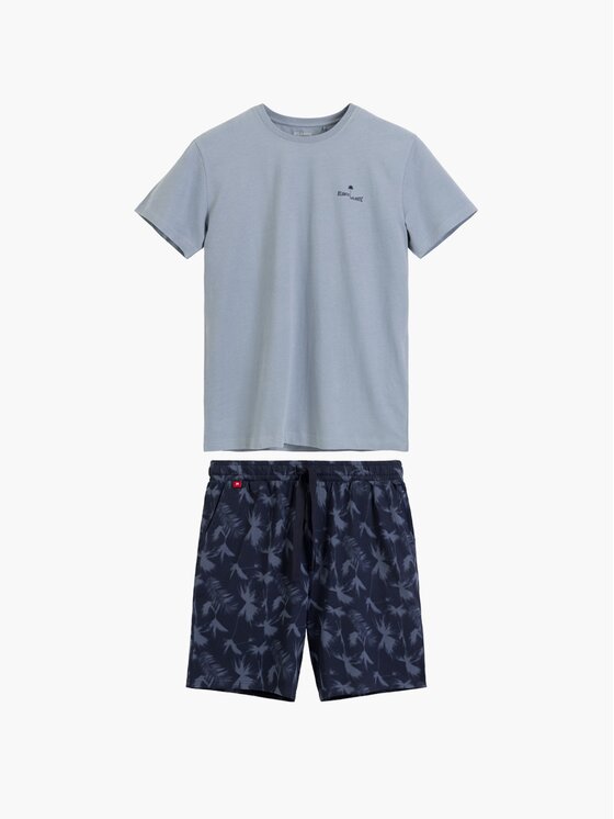 Atlantic Atlantic Piżama Palms Niebieski jasny Regular Fit