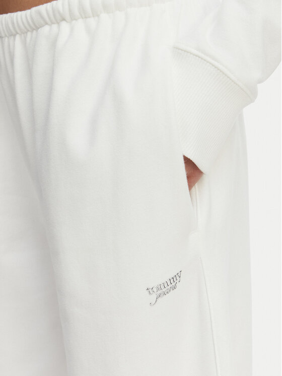Tommy Jeans Tommy Jeans Spodnie dresowe Metallic Logo DW0DW22735 Biały Wide Leg