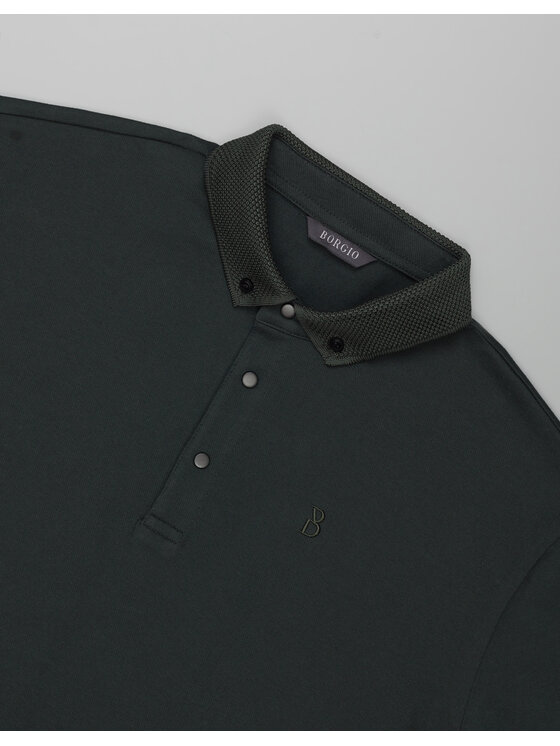 Borgio Borgio Polo matteo 01 Zielony Classic Fit