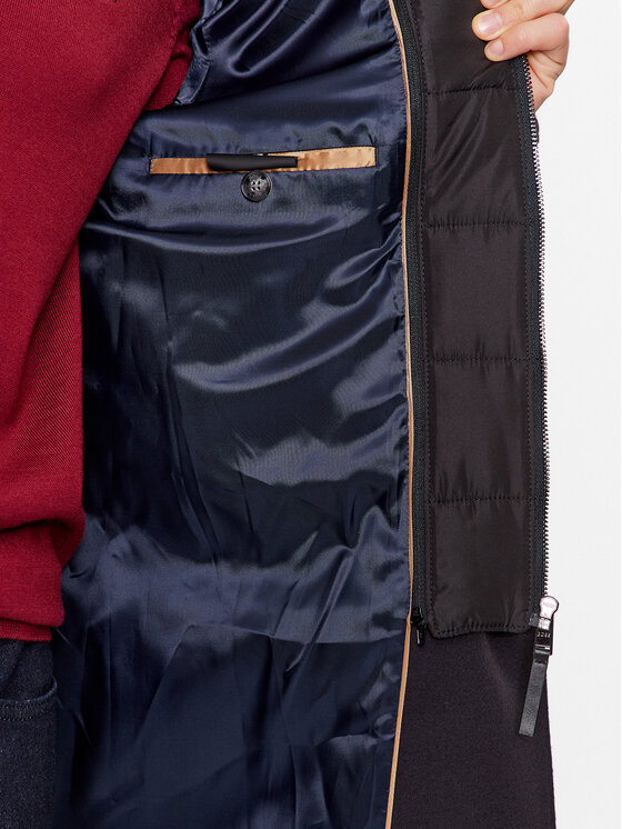 BOSS Boss Vlněný kabát H-Hyde-Bib-234 50502250 Tmavomodrá Slim Fit