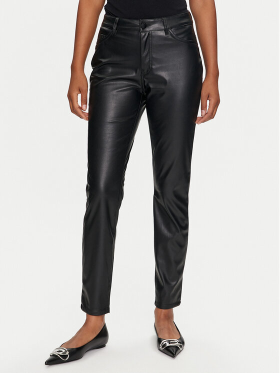 JDY JDY Pantaloni din imitație de piele Soey 15328299 Negru Skinny Fit