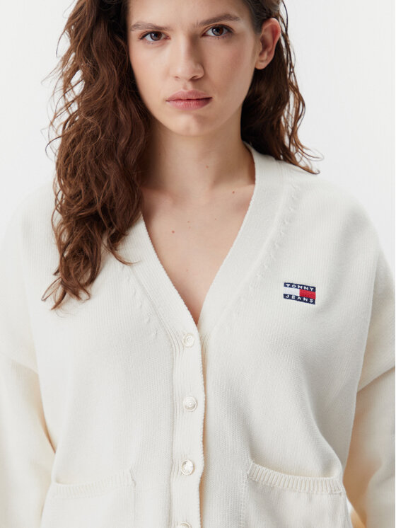 Tommy Jeans Tommy Jeans Kardigán DW0DW20257 Béžová Relaxed Fit