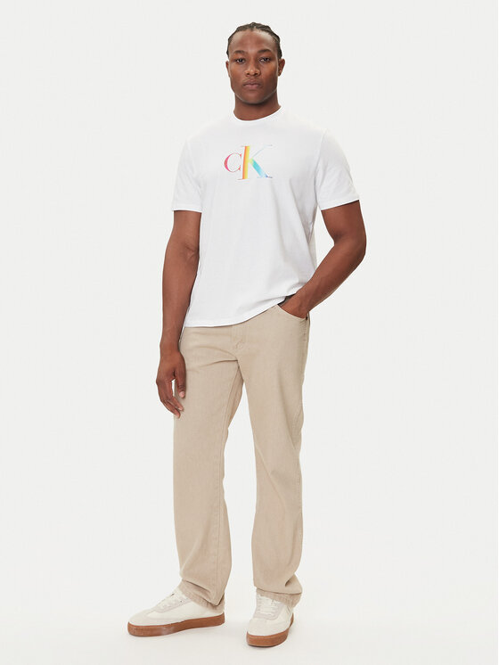 Calvin Klein Jeans Calvin Klein Jeans Tricou Pride Graphic LV04RC800G Alb Regular Fit