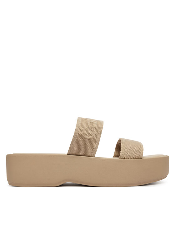 Calvin Klein Calvin Klein Šlepetės Flatform Sndl Webbing HW0HW02878 Smėlio