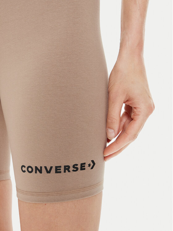 Converse Converse Športne kratke hlače W Wordmark Bike Short 10024539-A10 Bež Skinny Fit