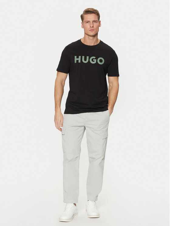 HUGO HUGO Tričko Dulivio 50467556 Čierna Regular Fit