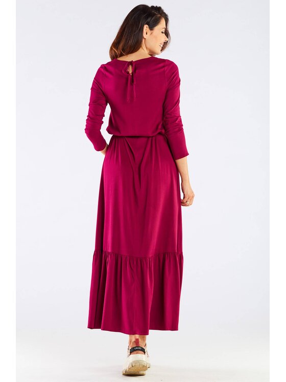 Awama Awama Vestito estivo A455 Bordeaux Basic Fit