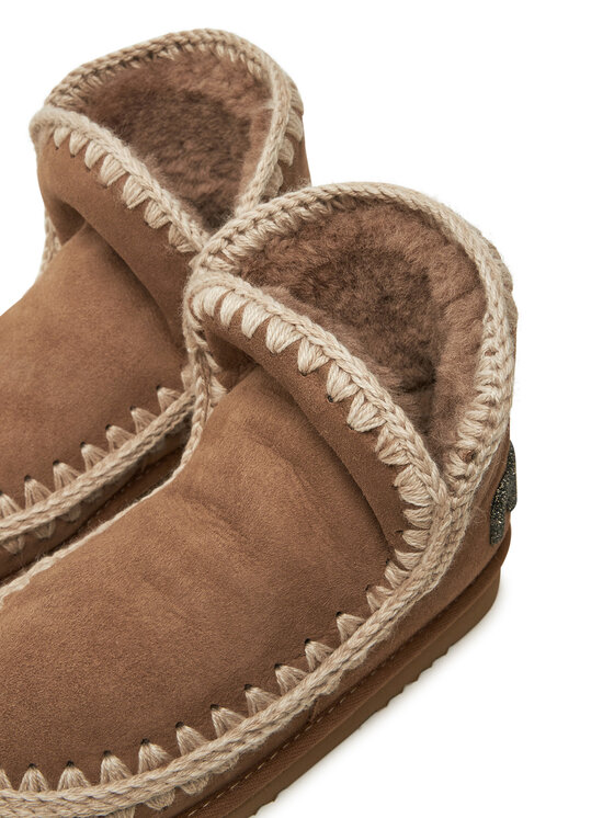 Mou Mou Śniegowce Eskimo 18 Glitter Logo FW101050A Brązowy