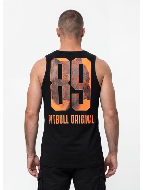 PITBULL PITBULL Tank top EIGHTY NINE DOG Czarny Regular Fit