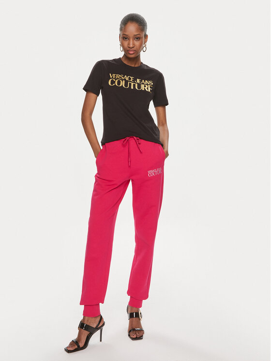 Versace Jeans Couture Versace Jeans Couture Футболка 76HAHT04 Чорний Slim Fit