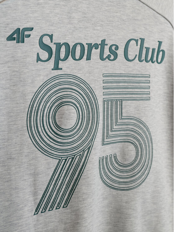 4F 4F Bluza SPORTS CLUB Szary jasny Loose Fit