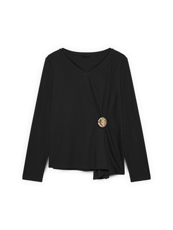 Fiorella Rubino Fiorella Rubino Bluzka G099L008776N033 Czarny Regular Fit