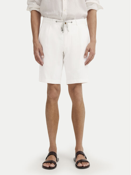 Bugatti Bugatti Pantaloncini di tessuto 1949-76419C M Bianco Regular Fit