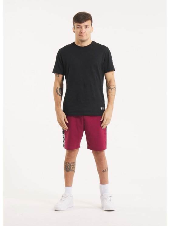 PITBULL PITBULL Szorty materiałowe Szorty dresowe męskie TAPE NUGGET XL Bordowy Regular Fit