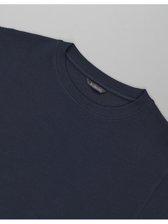 Borgio Borgio T-Shirt valleve Granatowy Classic Fit