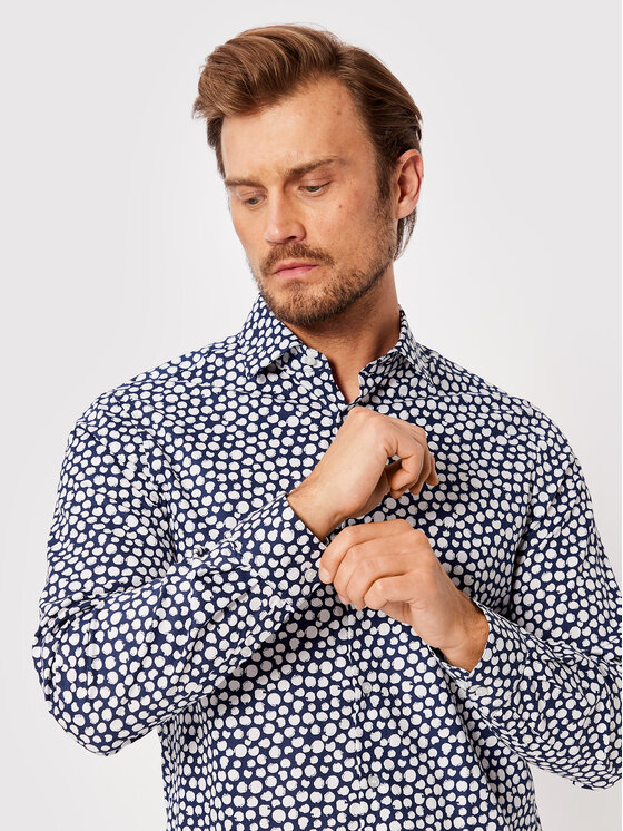 Camicia Print Easy Care K10K109335 Blu scuro