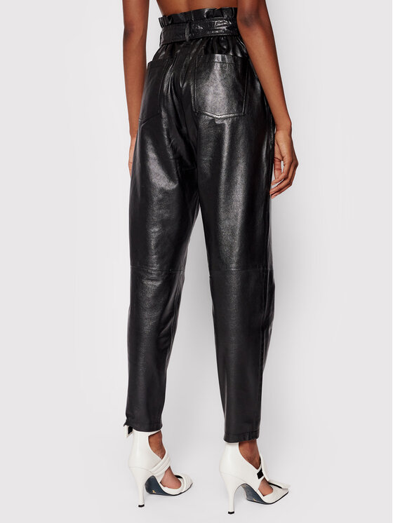 Pantaloni di pelle Kani AP008 Nero Regular Fit