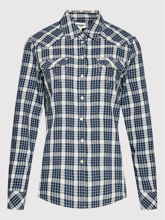 Wrangler Wrangler Marškiniai Western W5N13OX9I 112146157 Tamsiai mėlyna Slim Fit