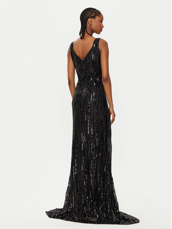 Fracomina Fracomina Abendkleid FQ24WD3014W53601 Schwarz Slim Fit