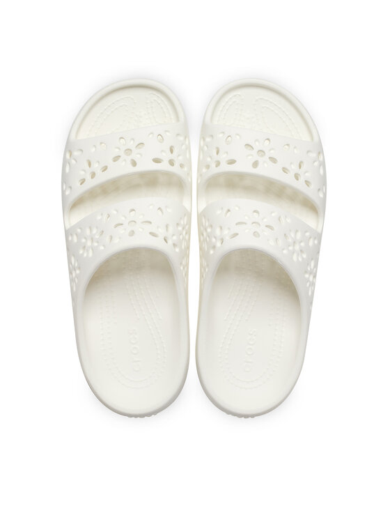 Crocs Crocs Natikače Classic Floral Cutout Sandal 210966 Bijela