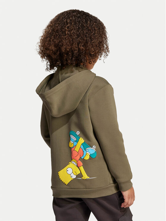 adidas adidas Majica dugih rukava The Simpsons JL9198 Zelena Loose Fit