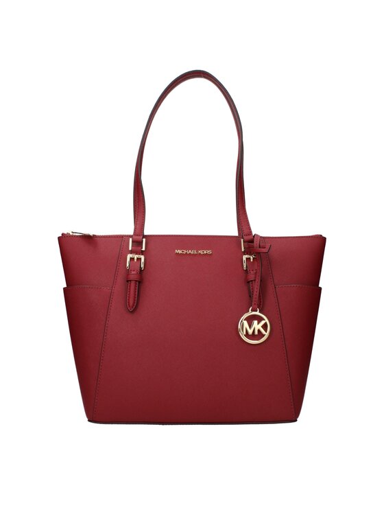 Michael Kors Michael Kors Torebka Red Leather Shoulder Czerwony