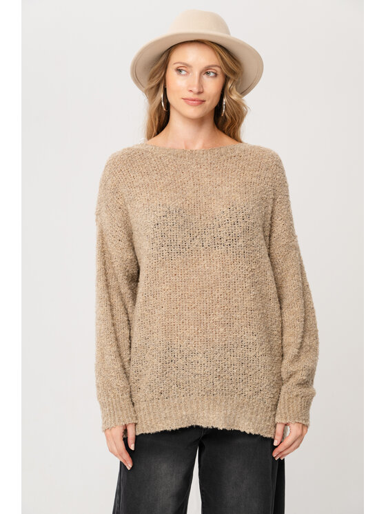 blue shadow blue shadow Sweter Bonzay Beżowy Regular Fit