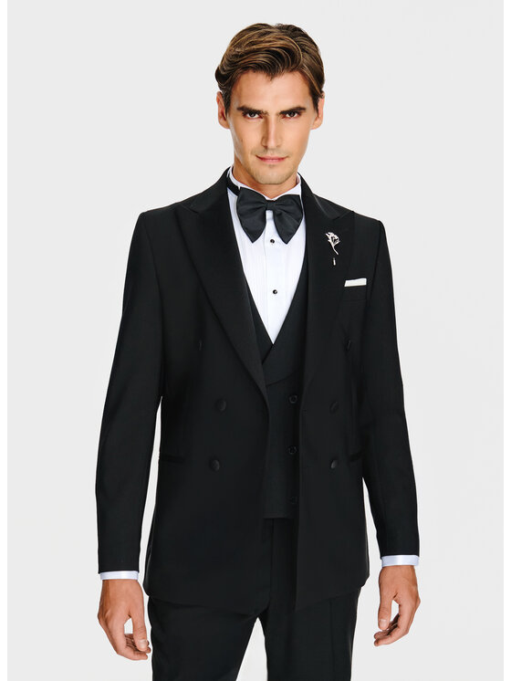 Pako Lorente Pako Lorente Marynarka P26SP-3S-001 Czarny Slim Fit