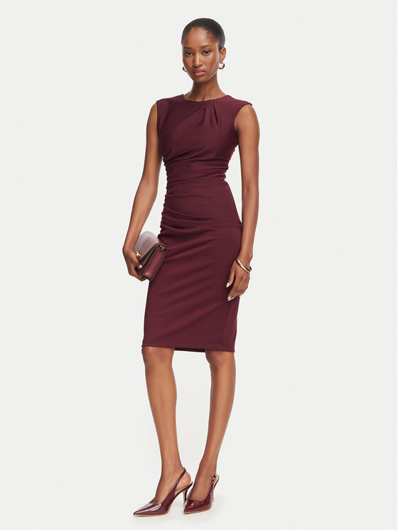 Rinascimento Rinascimento Φόρεμα κοκτέιλ CFC0130273003 Μπορντό Slim Fit