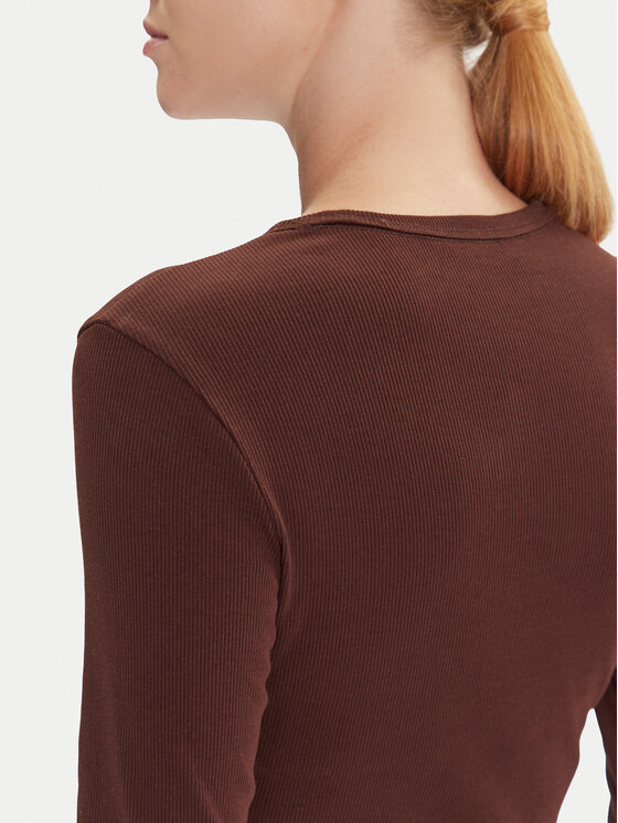 Tommy Jeans Tommy Jeans Блузка Essential DW0DW17387 Коричневий Slim Fit