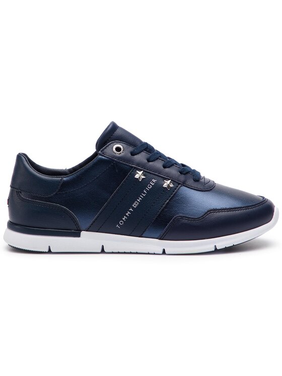 Tommy Hilfiger Tommy Hilfiger Laisvalaikio batai Tommy Essential Leather Sneaker FW0FW03688 Tamsiai mėlyna