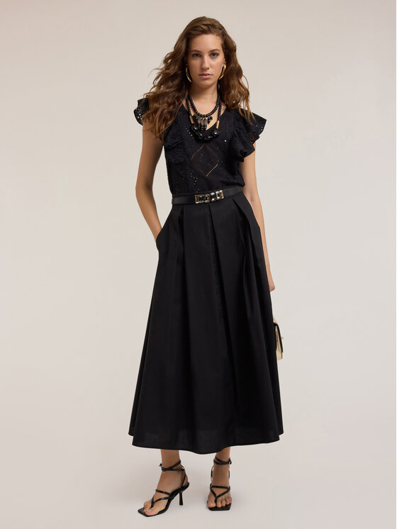 Motivi Motivi Gonna midi 1245Q001097N033 Nero Flared Fit