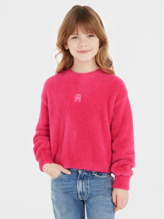 Tommy Hilfiger Sveter KG0KG07802 Ružová Relaxed Fit