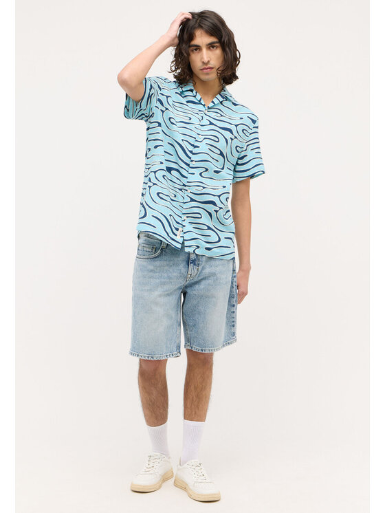 Mustang Mustang Camicia Layton Blu Loose Fit