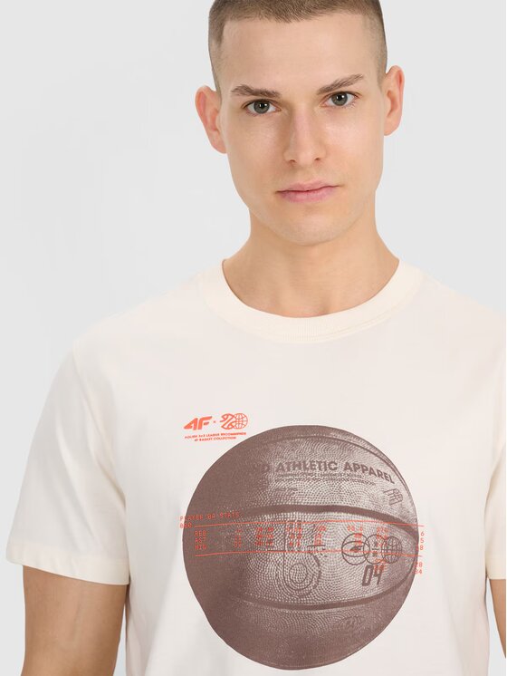 4F 4F T-Shirt BASKET Λευκό Regular Fit