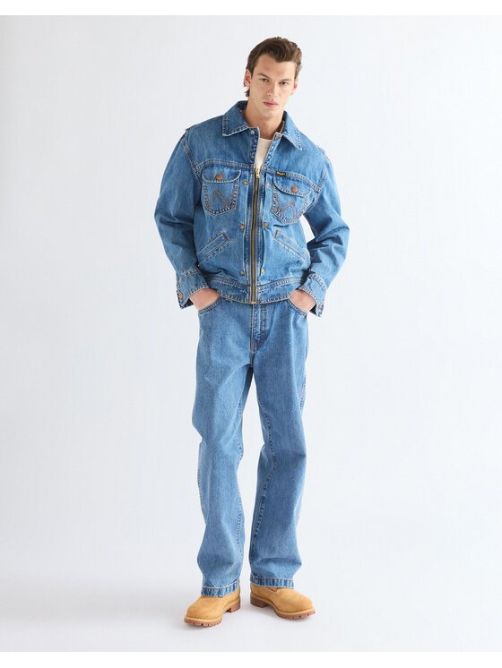 Wrangler Wrangler Kurtka jeansowa SUPER JEANS JACKET Niebieski Regular Fit