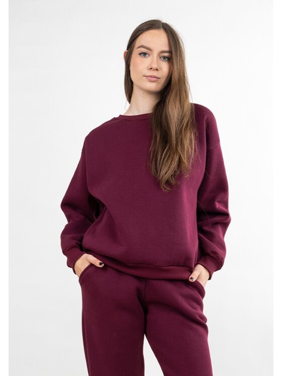 DKaren Sport DKaren Sport Bluza BRehema Bordowy Classic Fit