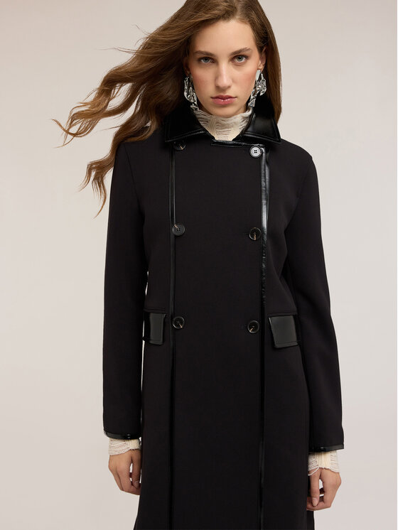 Motivi Motivi Cappotto 0095Q000616N033 Nero Regular Fit