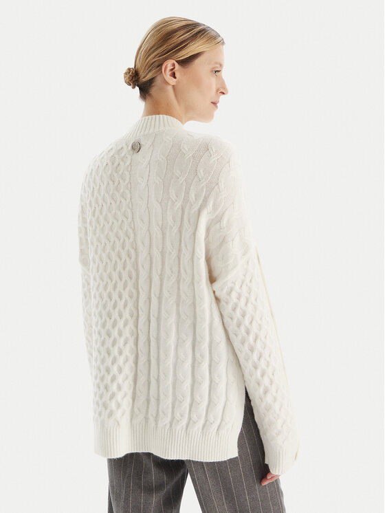 Fracomina Fracomina Rollkragenpullover FR25WT7037K47101 Écru Relaxed Fit