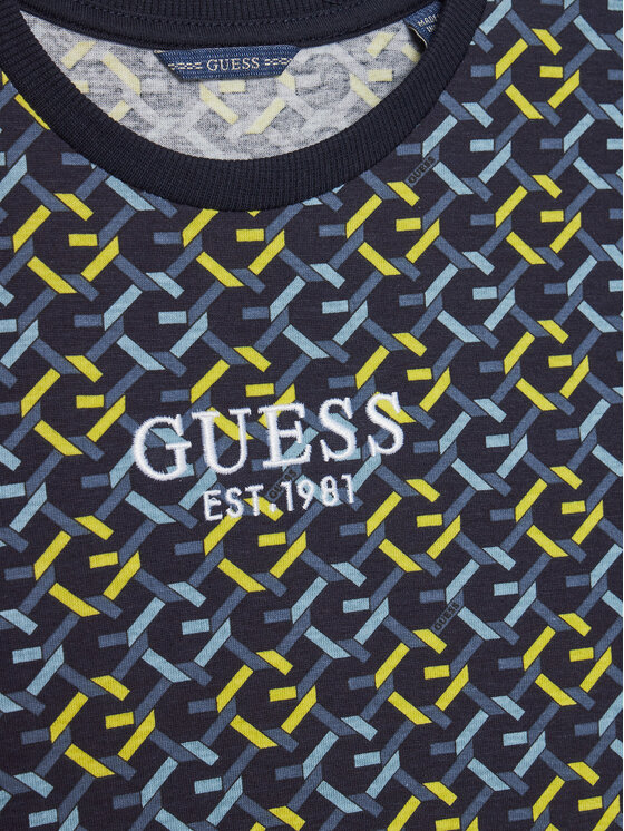 Guess Guess Тишърт L5RI18 K8HM4 Тъмносин Regular Fit