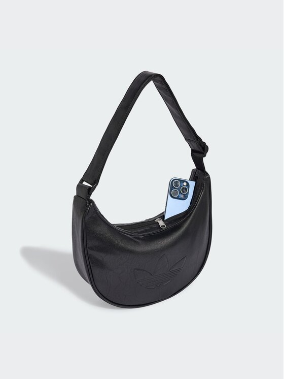adidas adidas Τσάντα Adicolor Half Crescent Bag Metallic Pu KR1546 Μαύρο